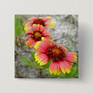 Gaillardia Wildflower (Blanket Flower) Tote Bag 15 Cm Square Badge