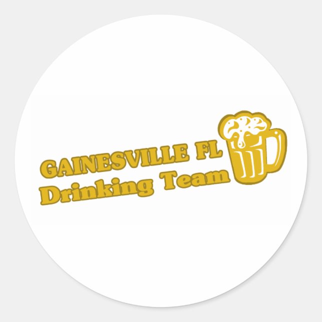 Gainesville Drinking Team tee shirts Classic Round Sticker (Front)