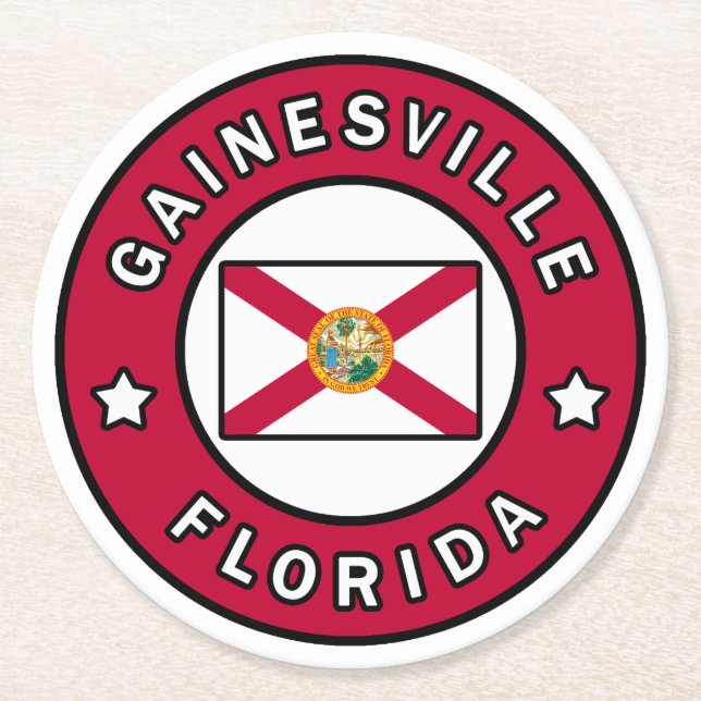 Gainesville Florida Round Paper Coaster (Front)