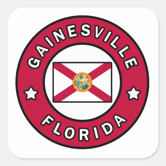 Gainesville Florida Square Sticker (Front)