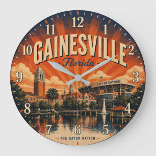 Gainesville Florida Sunshine State College Town Large Clock