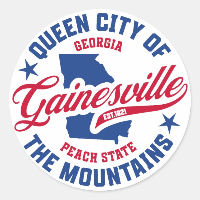 Gainesville, Georgia Classic Round Sticker (Front)
