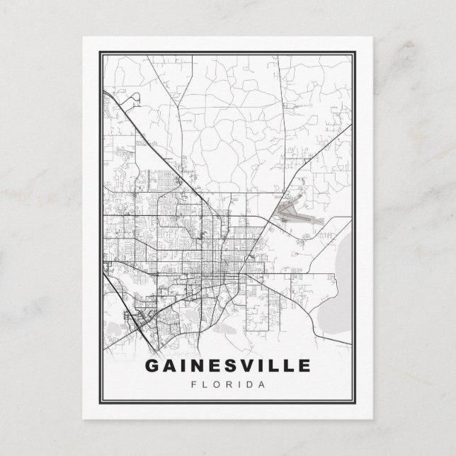 Gainesville Map Postcard (Front)