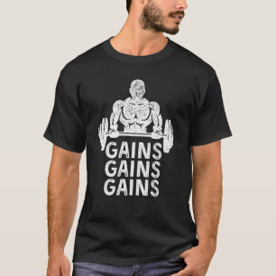 Gains   Gym Rat Gym Bro Bodybuilder T-Shirt