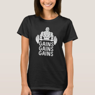 Gains  Gym Rat Gym Bro Bodybuilder T-Shirt