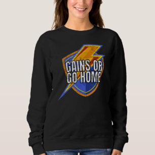 Gains Or Go Home Weightlifting Tee Gym Men Gym Fit