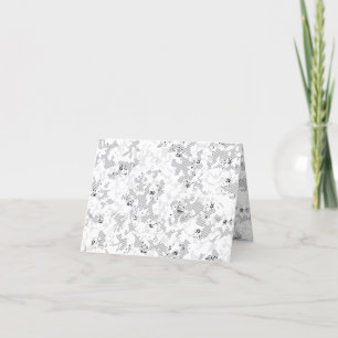 Gainsboro, Porcelain, White Folded Thank You Card