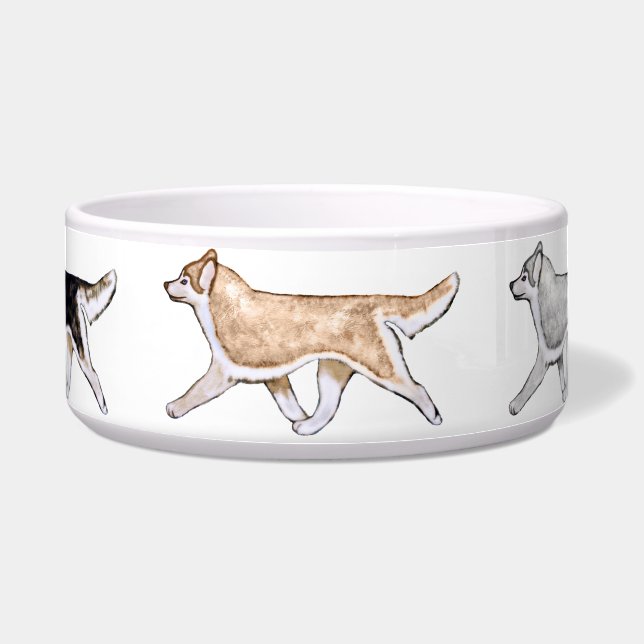 Gaiting Siberian Husky Dog Bowl (Front)
