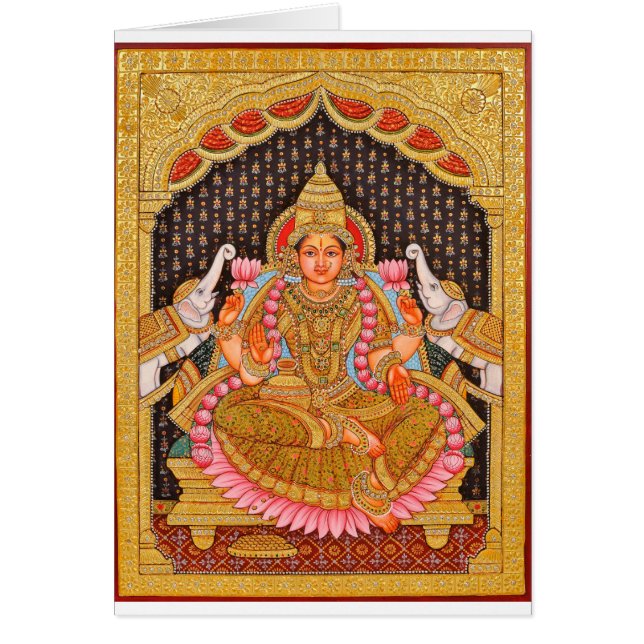 GAJA LAKSHMI INTRICATE TANJORE PAINTING {SOUTH IND (Front)