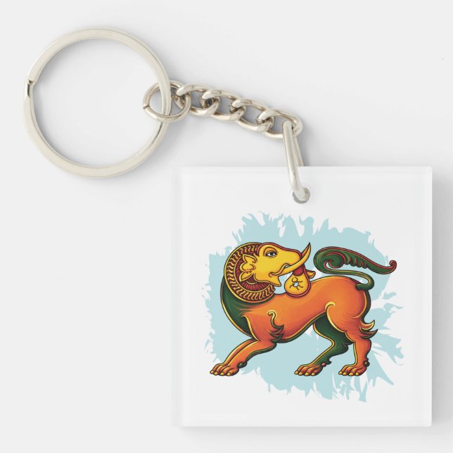 Gajasinha – Mythical Guardian of Strength Key Ring (Front)