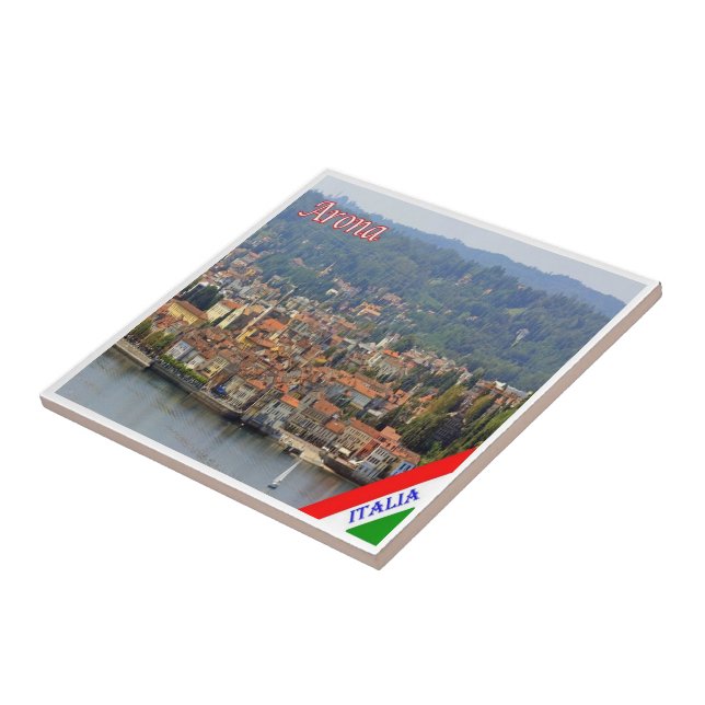 GAL005 ARONA Lake Maggiore, Italy, Ceramic Tile (Side)