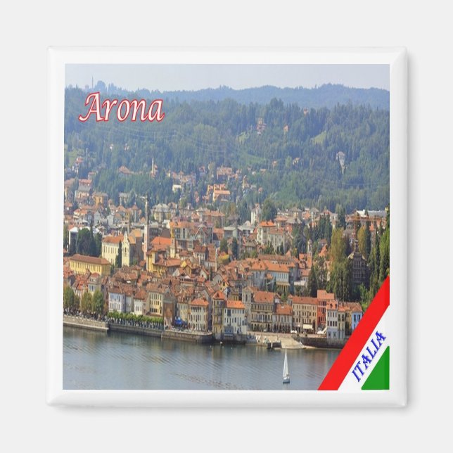 GAL005 ARONA Lake Maggiore, Italy, Fridge Magnet (Front)
