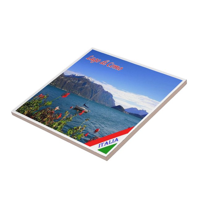 GAL061 LAKE COMO, View, Italy, Ceramic Tile (Side)