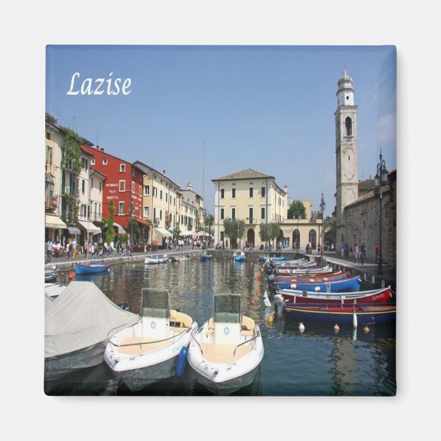 GAL072 LAZISE, Lake Garda, Port, Italy, Fridge Magnet (Front)