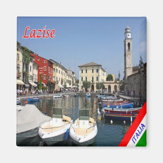 GAL073 LAZISE, Lake Garda, Port, Italy, Fridge Magnet (Front)