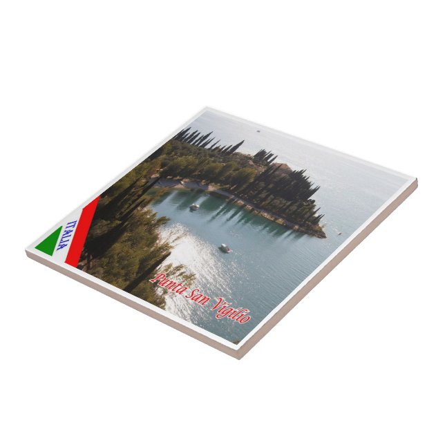 GAL098 PUNTA SAN VIGILIO, Lake Garda, Ceramic Tile (Side)