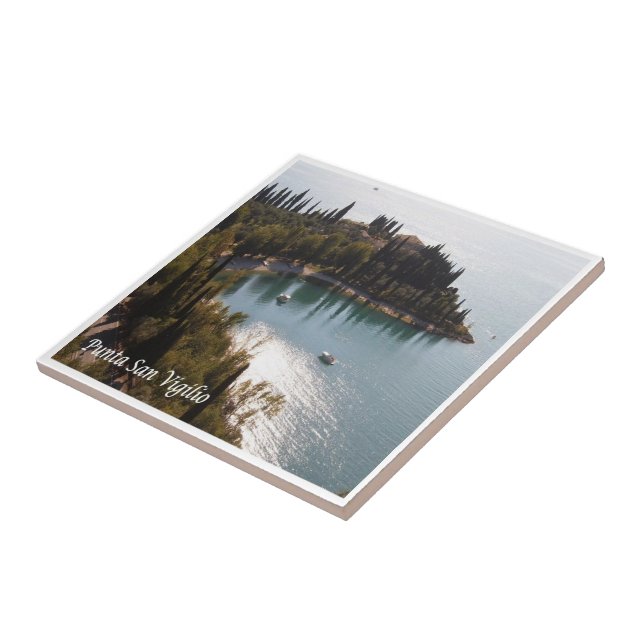 GAL099 PUNTA SAN VIGILIO Lake Garda, Italy, Ceramic Tile (Side)