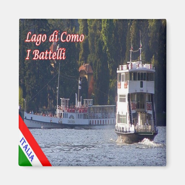 GAL118 LAKE COMO, Boats, Italy, Fridge Magnet (Front)