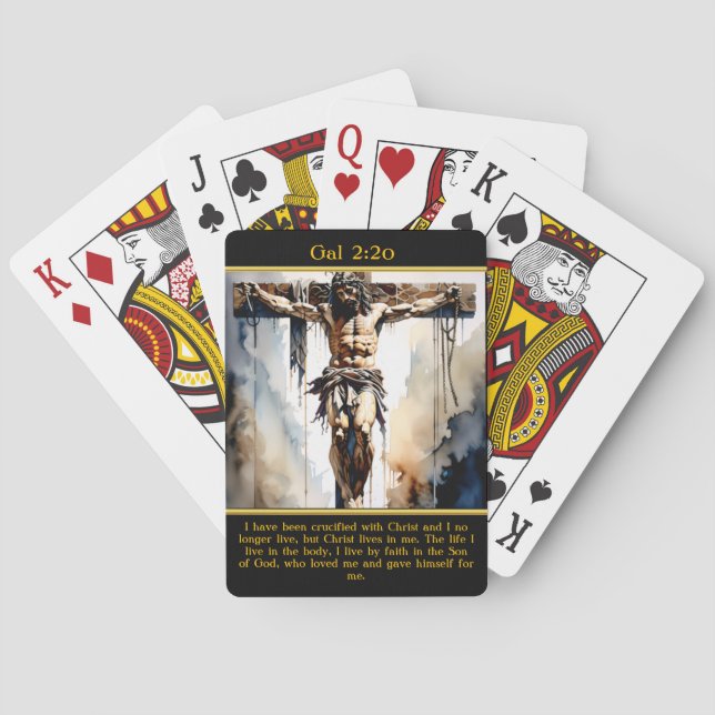 Gal 2:20 Glorious Saviour Radiant Cross Playing Cards (Back)