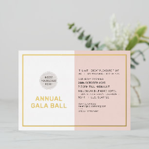GALA BALL company logo formal blush pink gold