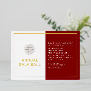 GALA BALL company logo formal burgundy red gold