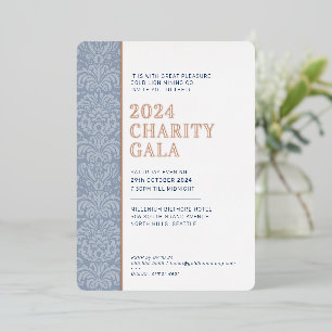 GALA BALL modern elegant event navy rose gold 