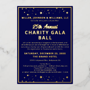 Gala Ball Silent Auction Elegant Navy Blue Gold