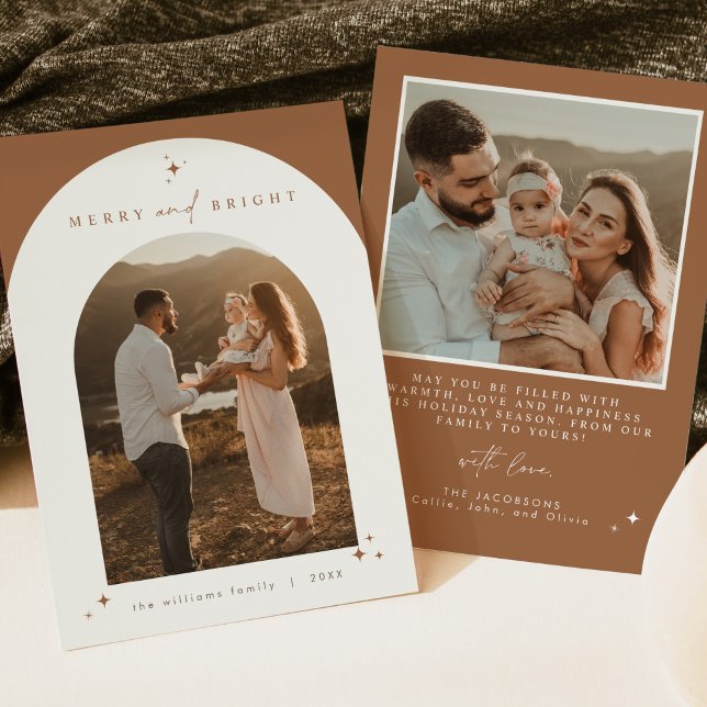 GALA Boho Terracotta Arch Merry & Bright Christmas Invitation (Creator Uploaded)