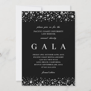 Gala Invitation Diamond Sparkle Black Tie