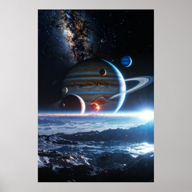 Galactic Alignment Over the Frozen Frontier Poster (Front)