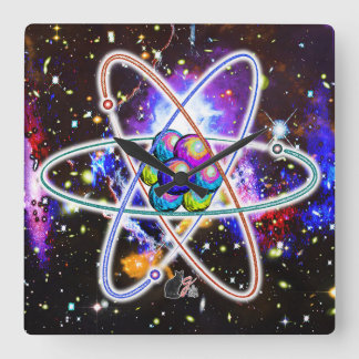 Galactic Atomic Square Wall Clock