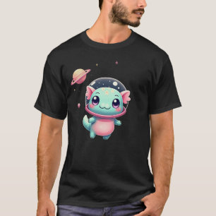 Galactic Axolotl Space Cat Kawaii Cosmic Nebula Ax T-Shirt