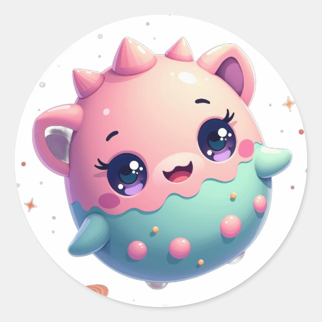 Galactic Axolotl Space Cat Lover Sticker Tshirt (Front)