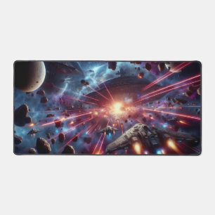 Galactic Battle, Science Fiction Design  Desk Mat