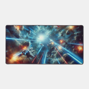 Galactic Battle, Science Fiction Design  Desk Mat