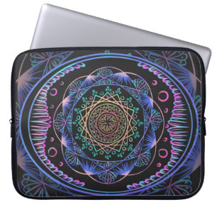 Galactic Bloom Mandala Laptop Sleeve