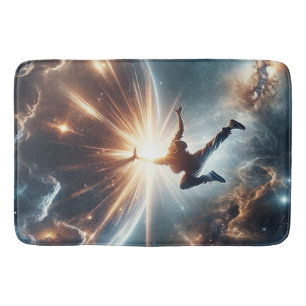 Galactic Breakdance Explosion in Deep Space Bath Mat