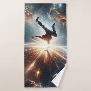 Galactic Breakdance Explosion in Deep Space Bath Towel Set