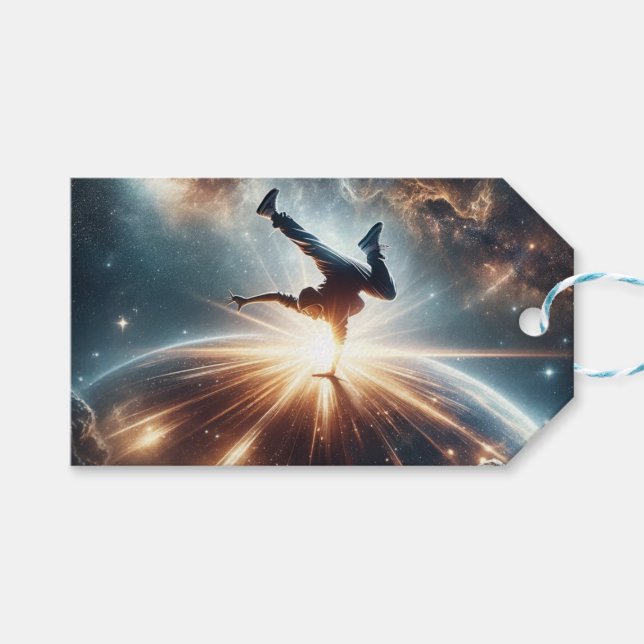 Galactic Breakdance Explosion in Deep Space Gift Tags (Front (Horizontal))