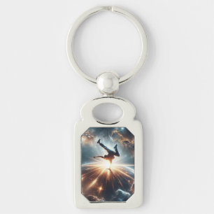 Galactic Breakdance Explosion in Deep Space Key Ring