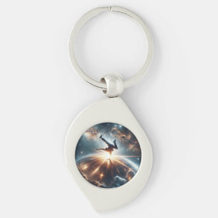 Galactic Breakdance Explosion in Deep Space Key Ring