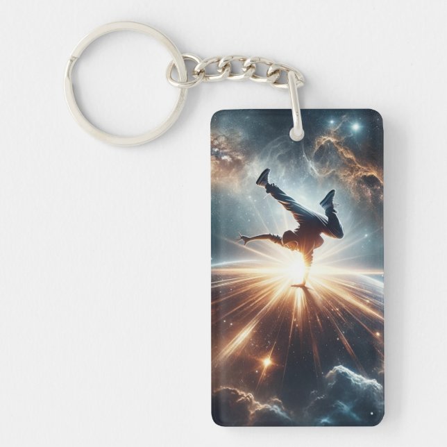 Galactic Breakdance Explosion in Deep Space Key Ring (Front)