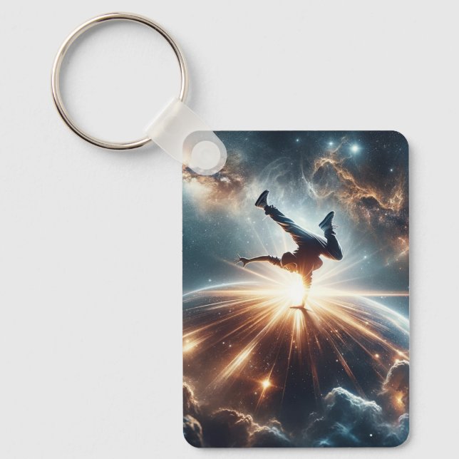 Galactic Breakdance Explosion in Deep Space Key Ring (Front)
