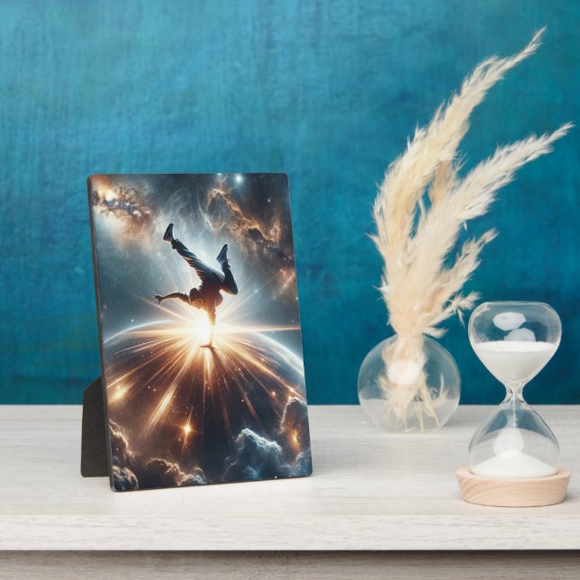 Galactic Breakdance Explosion in Deep Space Plaque (Side)