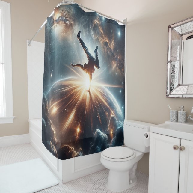 Galactic Breakdance Explosion in Deep Space Shower Curtain (In Situ)