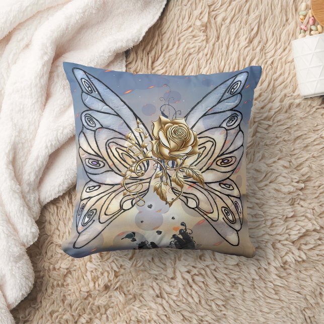 Galactic Butterfly & Rose Throw Pillow (Creator Uploaded)