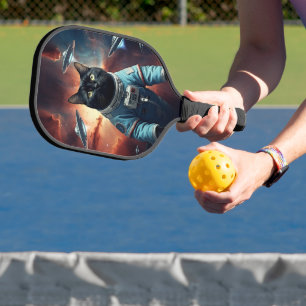 Galactic Cat Astronaut Pickleball Paddle