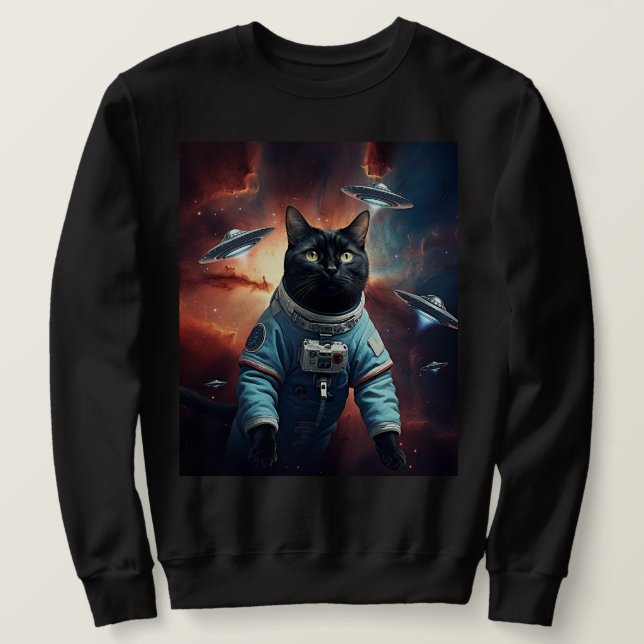 Galactic Cat Astronaut Sweatshirt (Design Front)