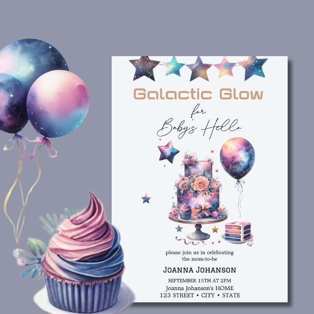 Galactic Celestail Cosmic Stars Baby Shower Invitation (Creator Uploaded)