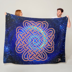 Galactic Celtic Love Knot  Fleece Blanket